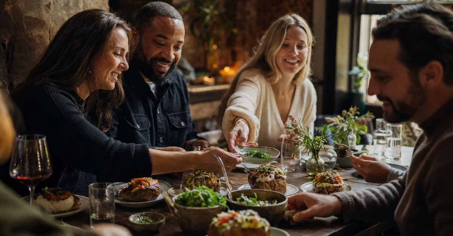 Gente disfrutando de real food